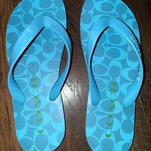 Coach Blue Flip Flops